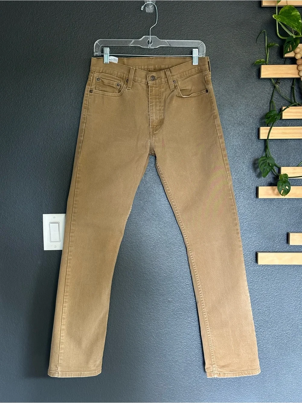 Levi’s 513 Slim Straight Khaki Stretch Jeans Men’s 31x30 Tan Casual Pants